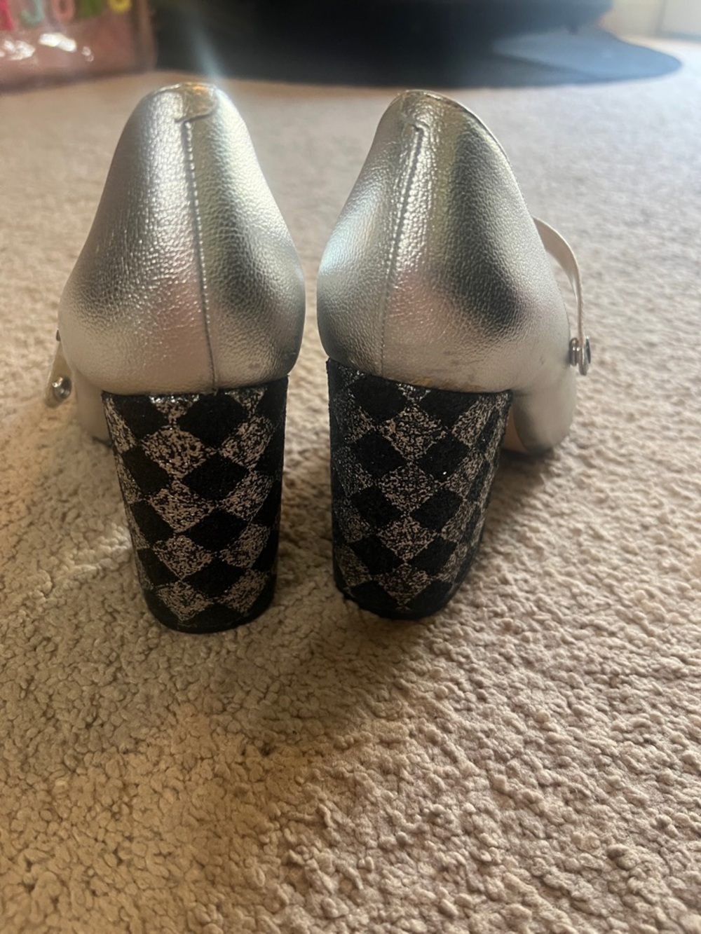 Katy Perry Collections Metallic Silver Mary Jane Pointed Pumps - Picture 4 of 4